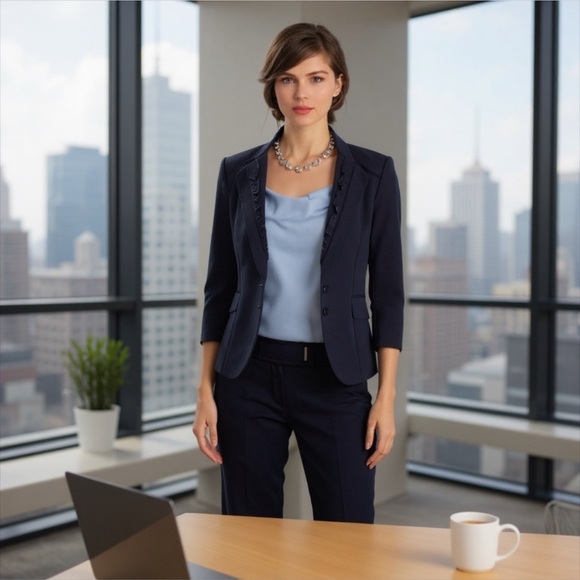 WHBM Seasonless Bootcut Navy Pants - Picture 3 of 12